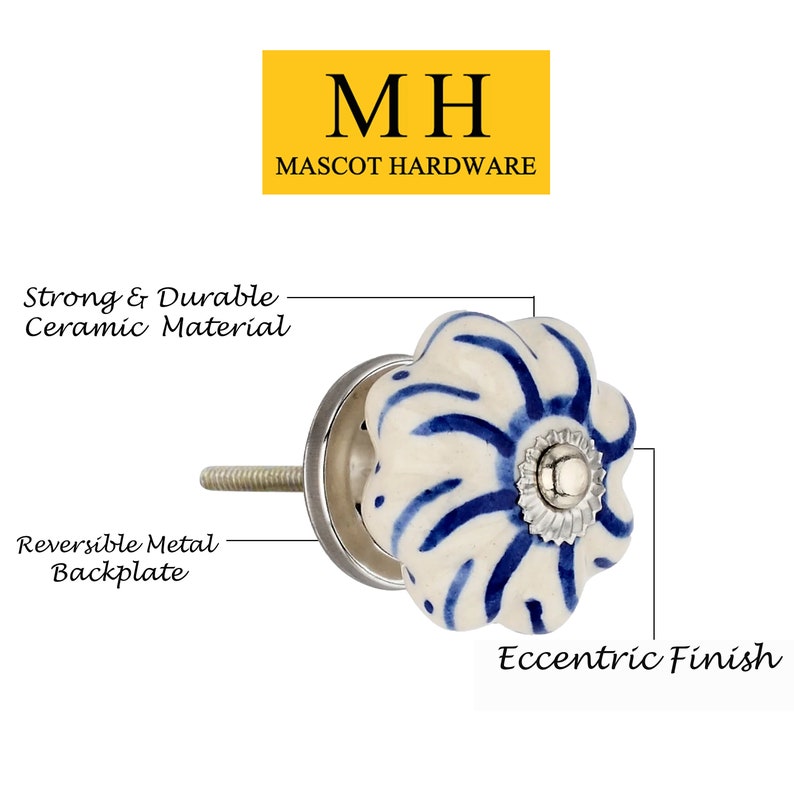 Mascot Hardware Swirl Washed 1-1/2 in. Blue Melon Cabinet Knob (Pack of 10)