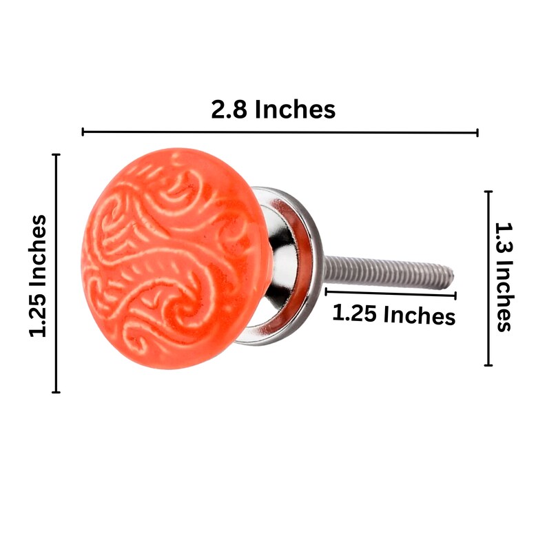 Mascot Hardware Intricate 1-1/2 in. Orange Mushroom Cabinet Knob (Pack of 10)