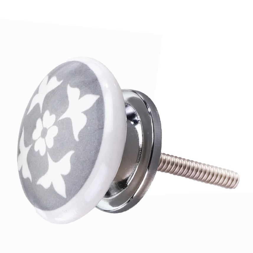 Mascot Hardware Jessamine 1-3/5 in. Grey Flat Cabinet Knob (Pack of 10)
