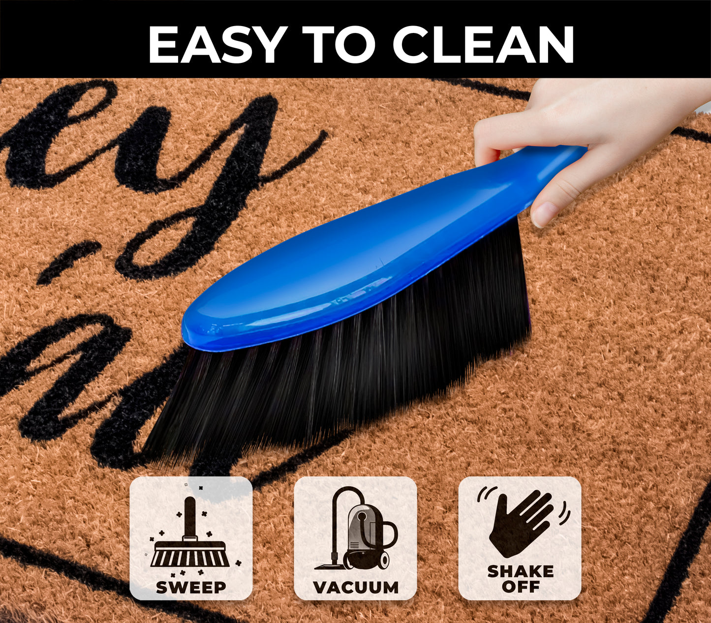 Hey Y'all Natural Coir Doormat With Non slip – 28'' x 18'' Outdoor and Indoor