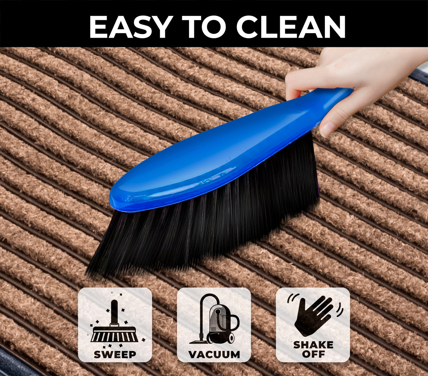 Heavy Duty Traffic Guard Doormat, 30'' x 18'' Indoor/Outdoor Doormat