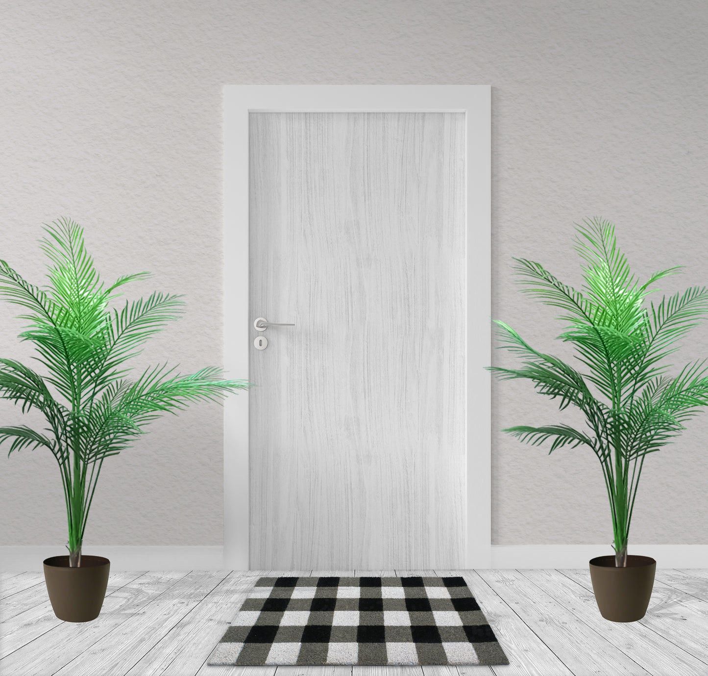 Classic Black and White Checkered 28 in. x 18 in. Indoor and Outdoor Doormat