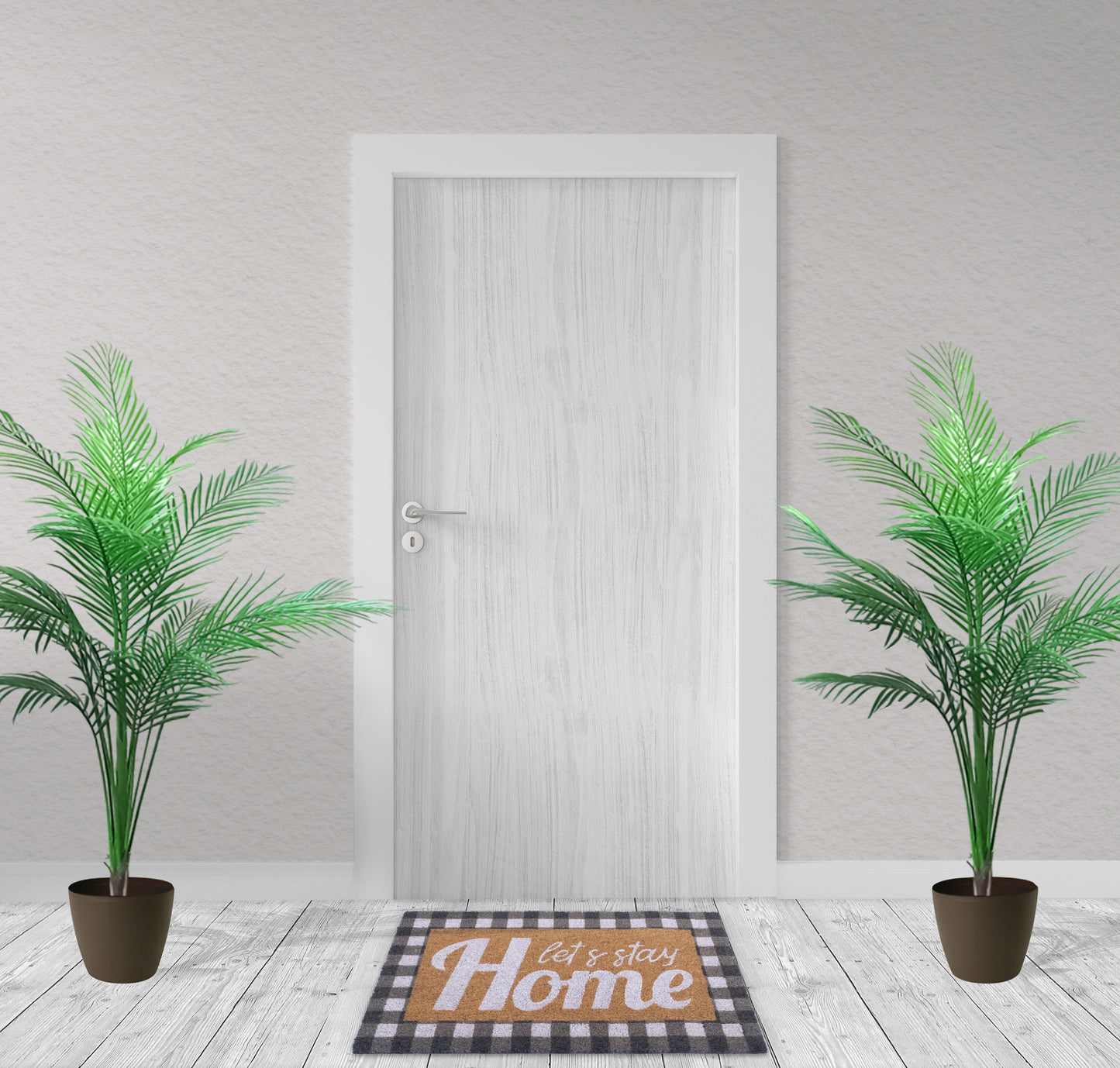 Let's Stay Home Natural Coir Non Slip 28 in. x 18 in. Indoor and Outdoor Doormat