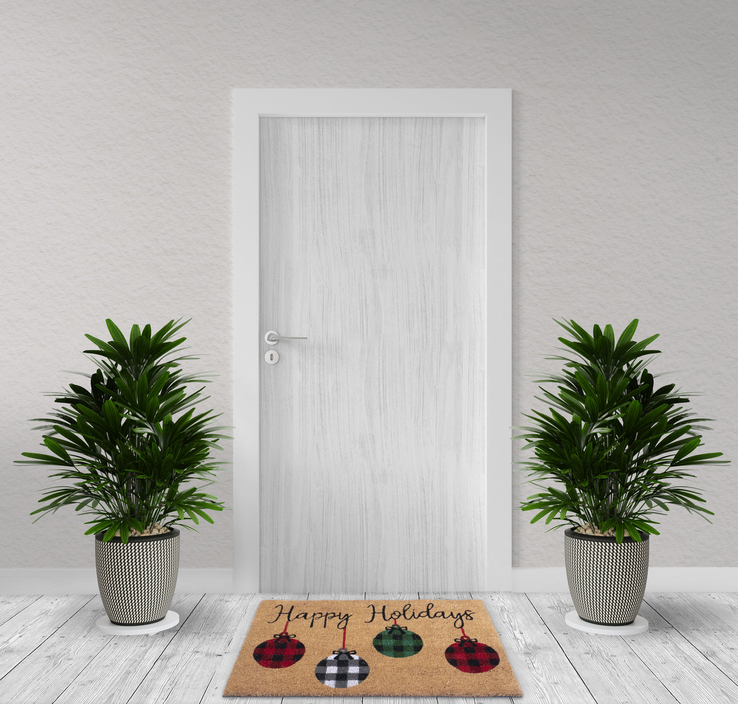 Holiday Collection 28 in. x 18 in. Coir Outdoor Doormat Natural Coir Mat