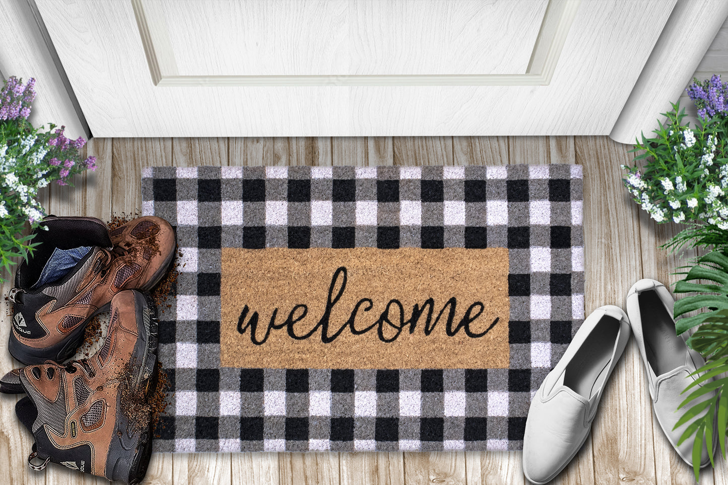 Welcome Natural Coir Non Slip 28 in. x 18 in. Indoor Outdoor Doormat