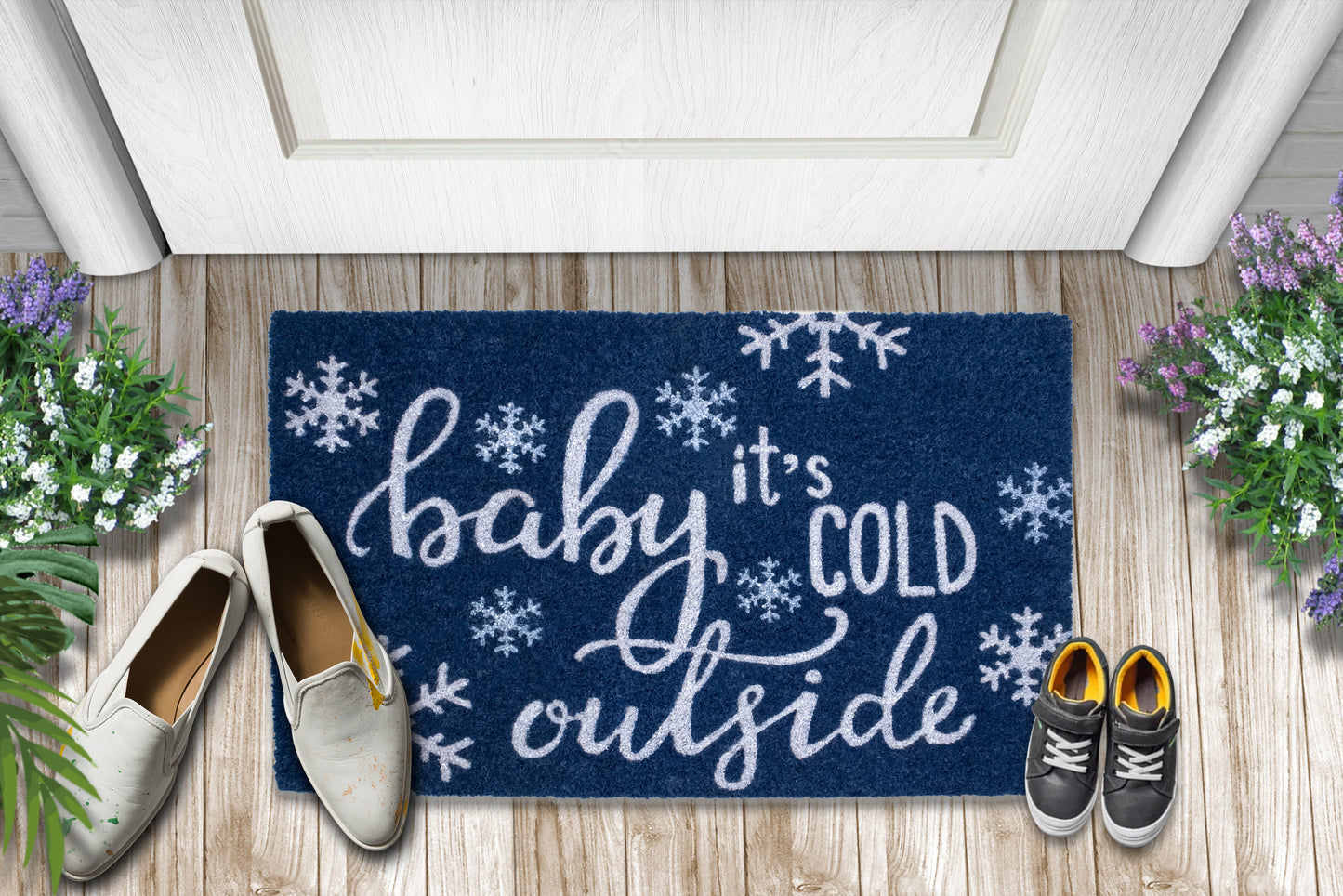 Baby It's Cold Outside Collection 28 in. x 18 in. Non Slip Indoor Outdoor Doormat