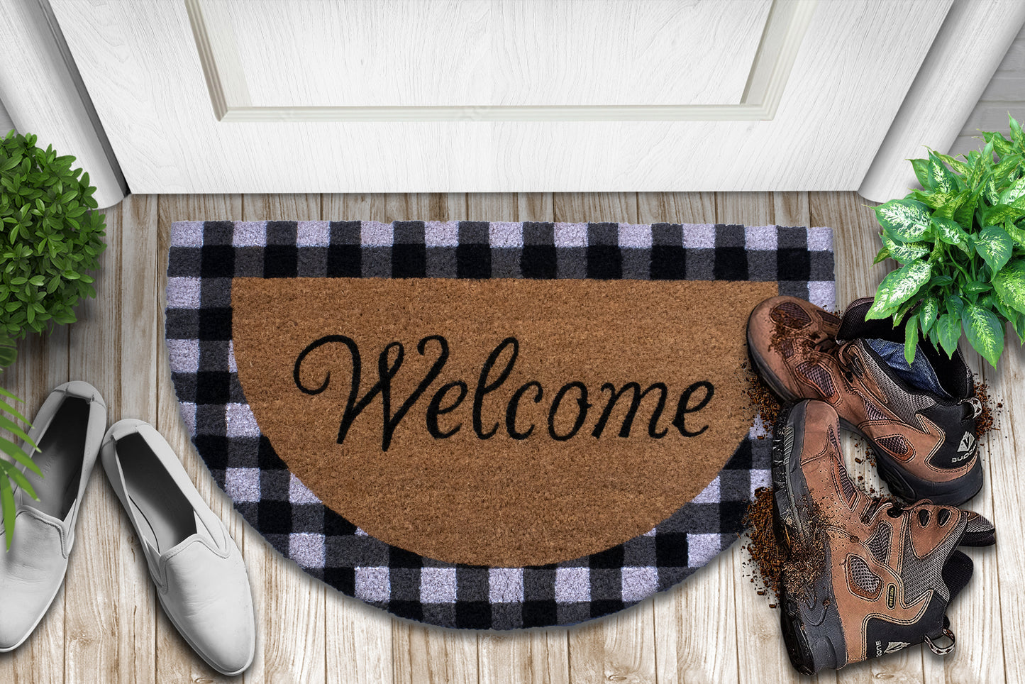Welcome Natural Coir Non Slip 28 in. x 18 in. Indoor Outdoor Doormat