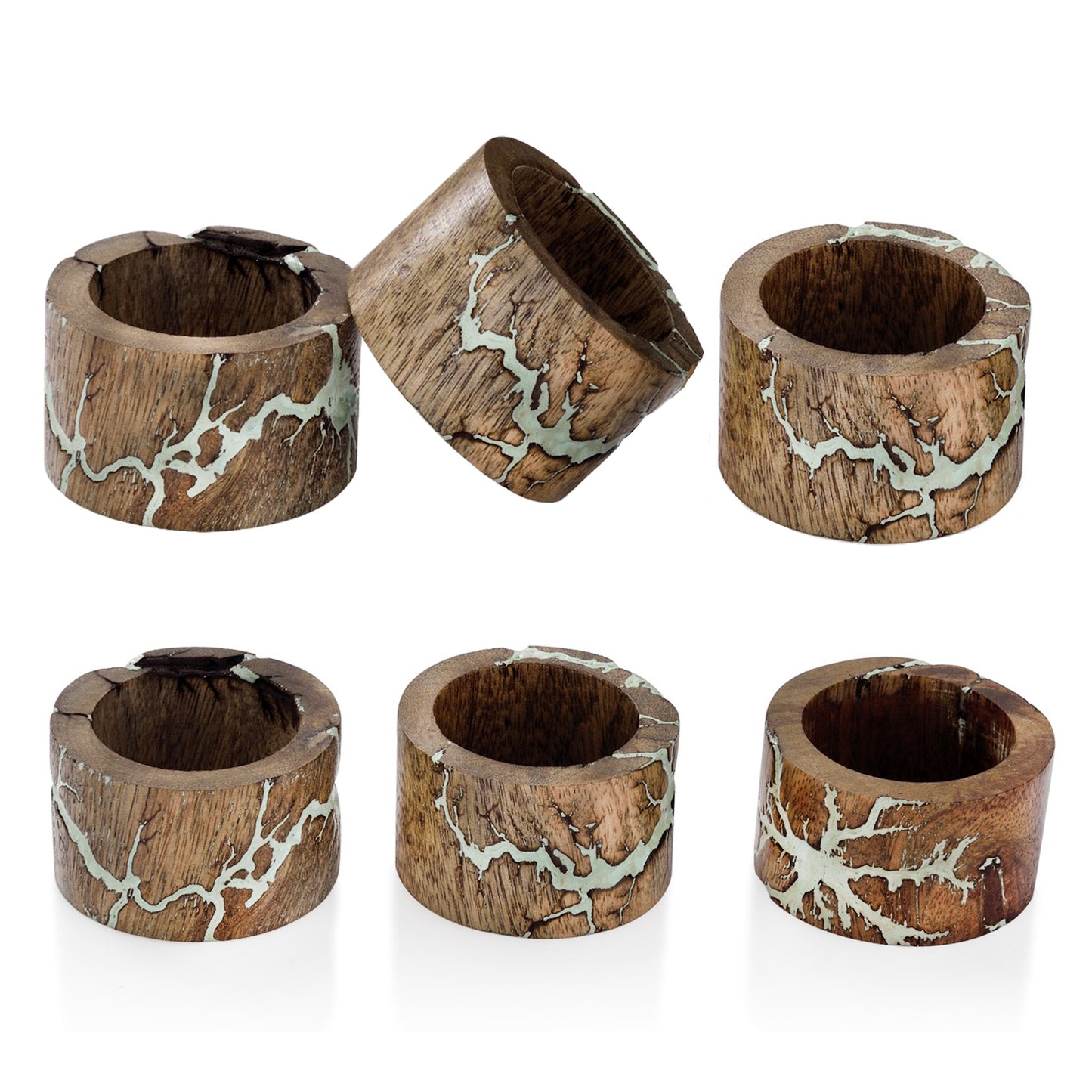 Mascot Hardware Thunder 2 in. Wooden Napkin Ring Holder (Pack of 6)