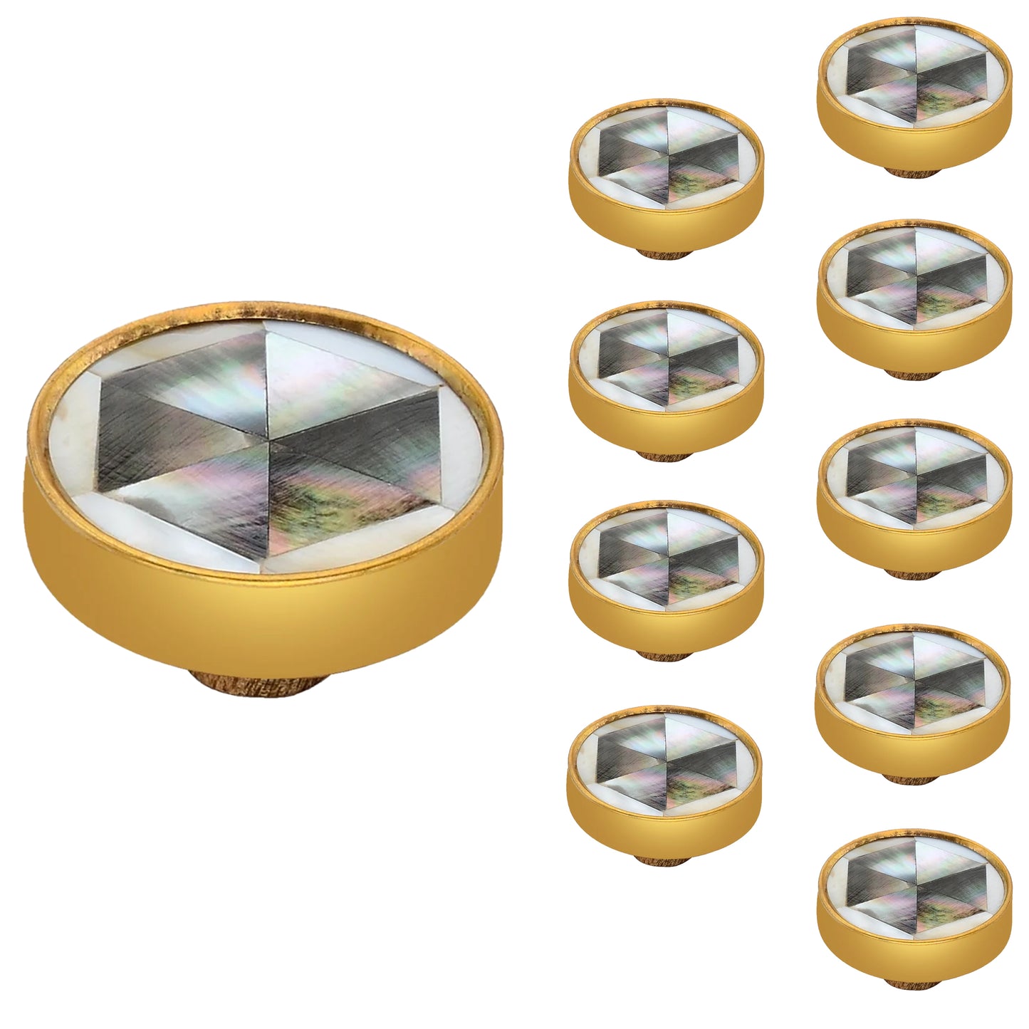Mascot Hardware Hexagon 1-3/5 in. Mother of Pearl Effect Cabinet Knob (Pack of 10)