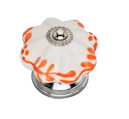 Mascot Hardware Floral 1-2/3 in. Orange Melon Drawer Cabinet Knob