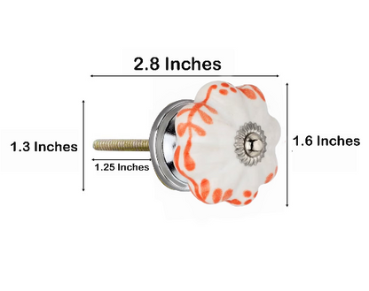 Mascot Hardware Floral 1-2/3 in. Orange Melon Drawer Cabinet Knob