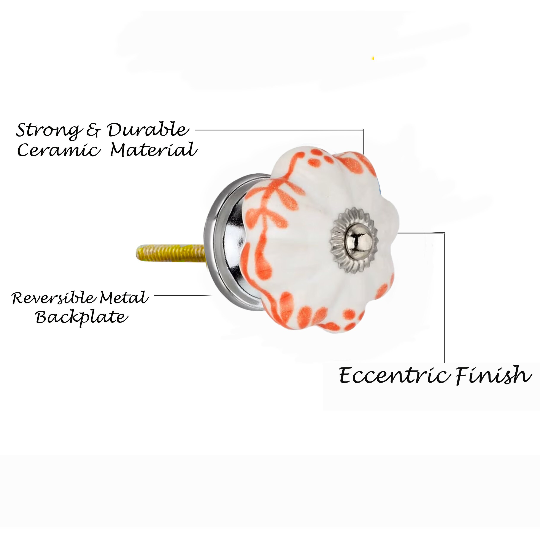 Mascot Hardware Floral 1-2/3 in. Orange Melon Drawer Cabinet Knob