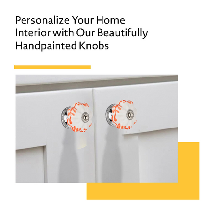 Mascot Hardware Floral 1-2/3 in. Orange Melon Drawer Cabinet Knob