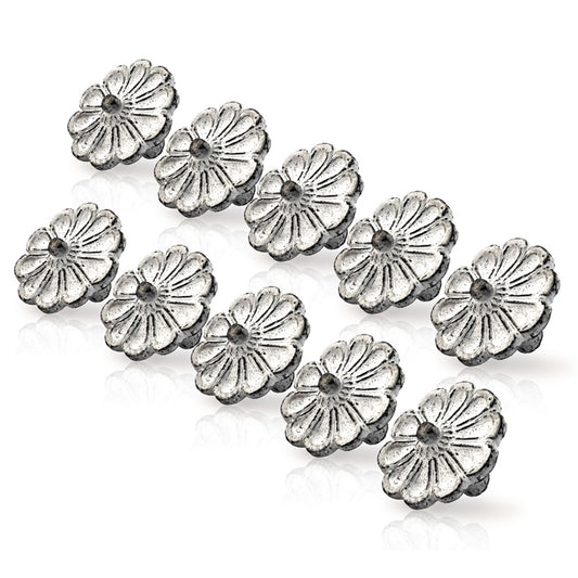 Mascot Hardware Cosmo Flower 1-5/6 in. Distressed White Patina Cabinet Knob (Pack of 10)