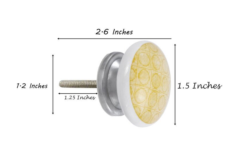 Mascot Hardware Circle Checkered 1-3/5 in. Yellow Cabinet Knob