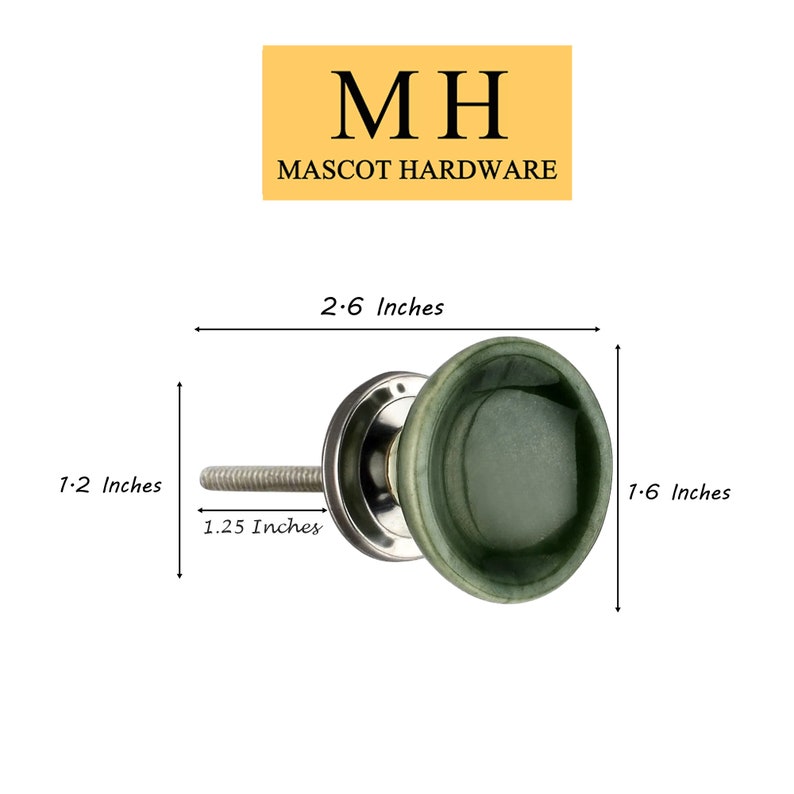 Mascot Hardware Sugar 1-4/7 in. Sea Green Cabinet Knob (Pack of 10)