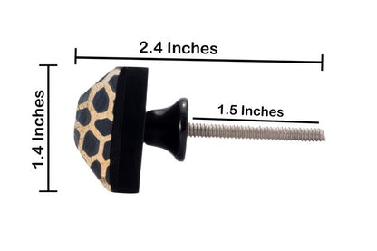 Mascot Hardware Stone Pattern Pyramid 1-3/8 in. Black on Distressed Yellow Cabinet Knob