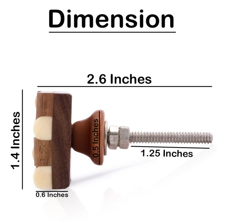 Mascot Hardware Fusion Checkered 1-1/3 in. (34mm) Cream & Brown Drawer Cabinet Knob