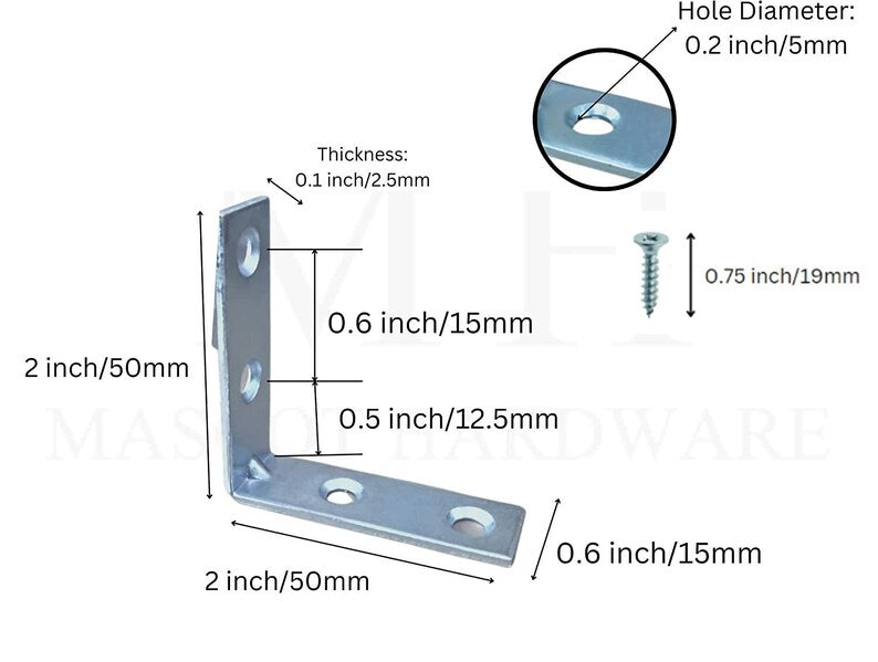 Mascot Hardware Zinc-Plated Corner Brace (4-Pack)-(20-Pack)