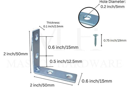 Mascot Hardware Zinc-Plated Corner Brace (4-Pack)-(20-Pack)