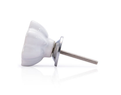 Mascot Hardware 1.5 in. Flower Knob White & Grey Drawer Cabinet Knob