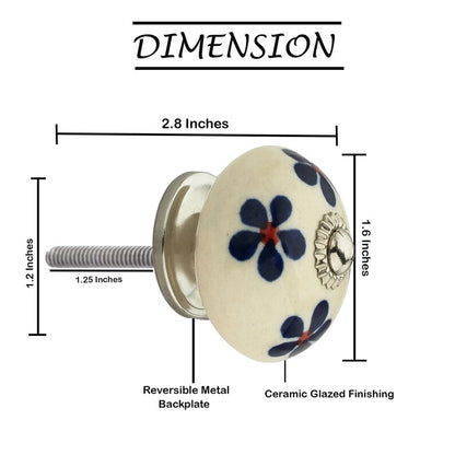 Mascot Hardware Anemone 1-5/8 in. (42mm) Blue & White Drawer Cabinet Knob