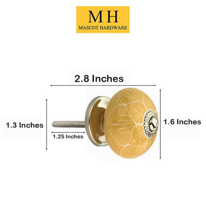 Mascot Hardware Stone Pattern 1-5/8 in. Yellow Cabinet Knob (Pack of 10)