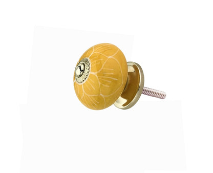 Mascot Hardware Stone Pattern 1-5/8 in. Yellow Cabinet Knob (Pack of 10)