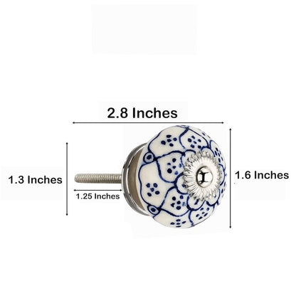 Mascot Hardware Pansy Washed 1-4/7 in. Blue Cabinet Knob (Pack of 10)