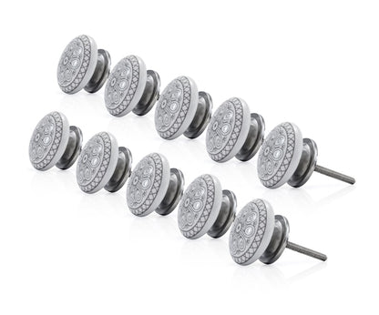 Mascot Hardware Antique Flower 1-1/2 in. Grey Cabinet Knob (Pack of 10)