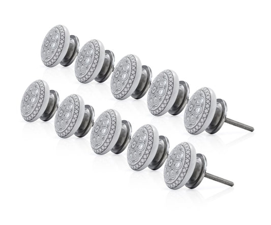 Mascot Hardware Antique Flower 1-1/2 in. Grey Cabinet Knob (Pack of 10)