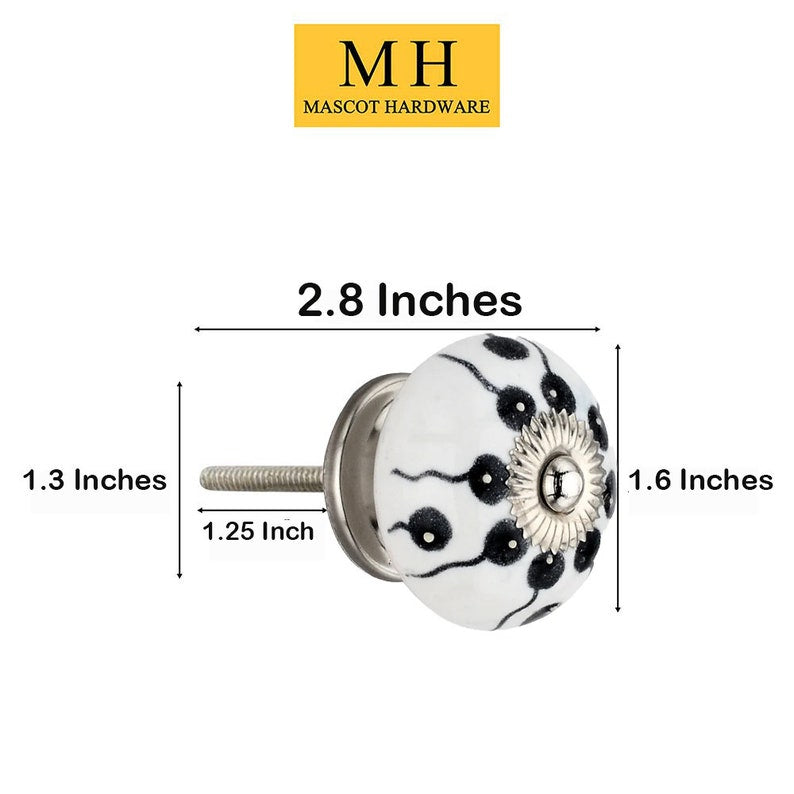 Mascot Hardware Fad 1-1/2 in. Black Drawer Ceramic Cabinet Knob