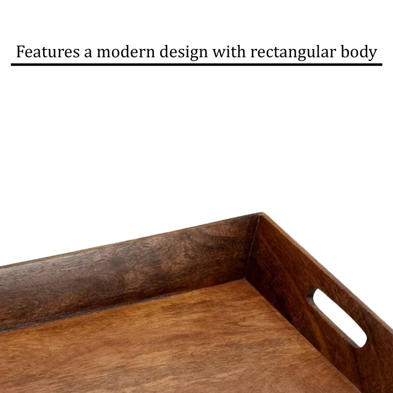 Mascot Hardware Natural 15'' Decorative Wooden Serving Tray with Handle