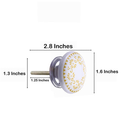 Mascot Hardware Brownsville 1-4/7 in. Yellow Design Drawer Cabinet Knob - Pack of 10