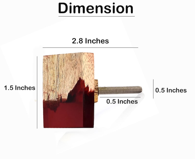 Mascot Hardware Frosted Timber 1-2/3 in. Red & Wood Drawer Cabinet Knob