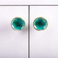 Mascot Hardware Ceramic Round 1-2/3 in. Green & Gold Drawer Cabinet Knob