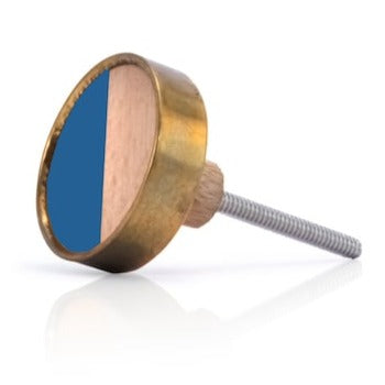 Mascot Hardware Athena 1-3/5 in. Wood & Blue Cabinet Knob (Pack of 10)