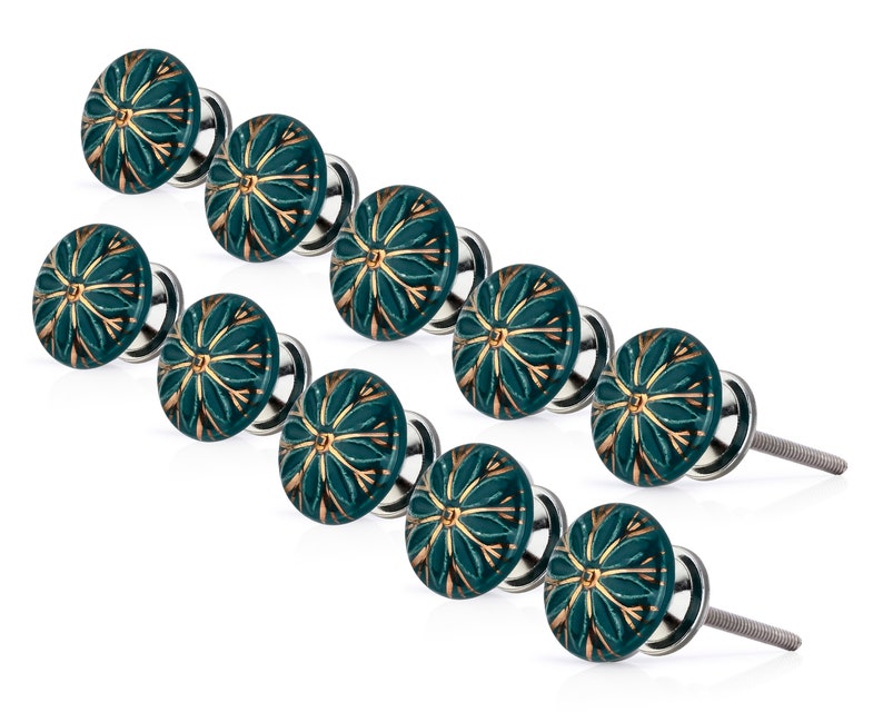 Green Designer 1-2/3 in. Cabinet Knob (Pack of 10)