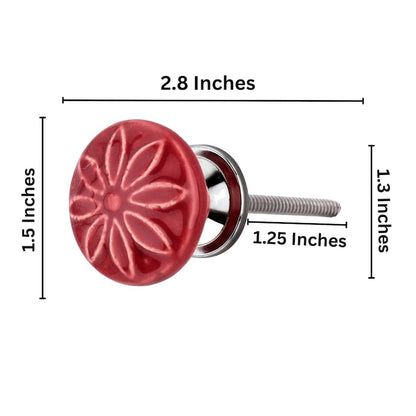 Mascot Hardware Aster 1-3/5 in. Maroon Drawer Cabinet Knob