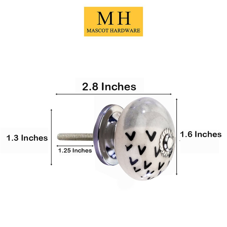 Mascot Hardware Scarlet 1-3/5 in. Grey Pattern Cabinet Knob (Pack of 10)