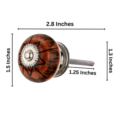 Mascot Hardware Calico 1-4/7 in. Brown & Yellow Drawer Cabinet Knob