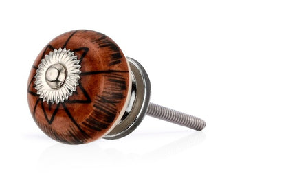 Mascot Hardware Calico 1-4/7 in. Brown & Yellow Drawer Cabinet Knob