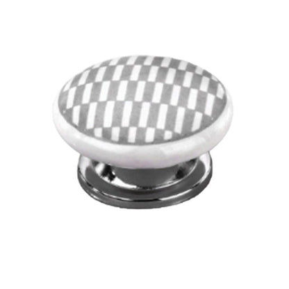 Mascot Hardware Tile Pattern 1-3/5 in. Grey Drawer Cabinet Knob