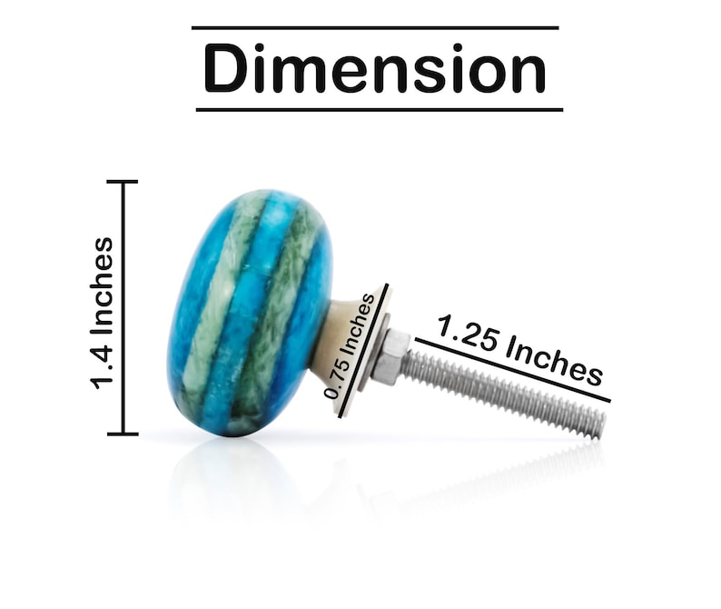 Mascot Hardware Ceramic Round 1-3/7 in. Blue Cabinet Knob (Pack of 10)