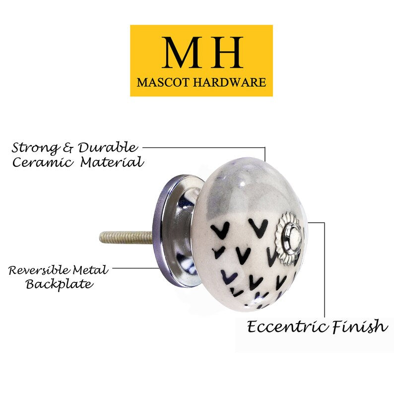 Mascot Hardware Scarlet 1-3/5 in. Grey Pattern Cabinet Knob (Pack of 10)