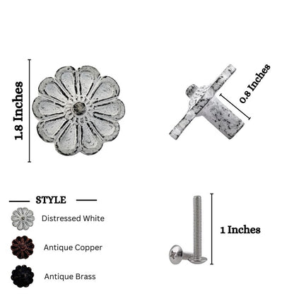 Mascot Hardware Cosmo Flower 1-5/6 in. Patina Drawer Cabinet Knob