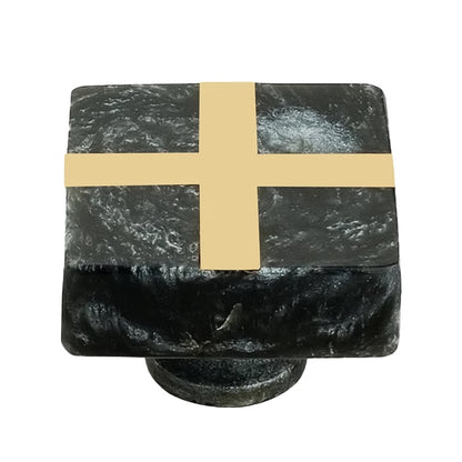 Mascot Hardware Frosted Marble Style 1-2/5 in. (36mm) Black Drawer Cabinet Knob