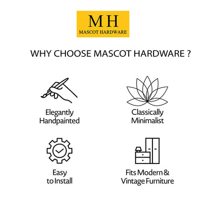 Mascot Hardware Ceramic Round 1-7/9 in. Black & Gold Drawer Cabinet Knob