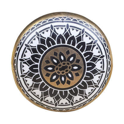 Mascot Hardware Ceramic Round 1-7/9 in. Black & Gold Drawer Cabinet Knob