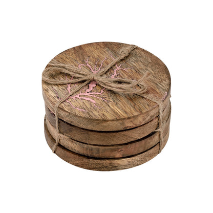 Mascot Hardware Thunder Crack Wooden Coaster (Set of 4)
